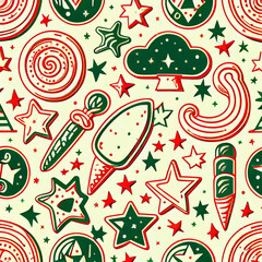 Naklejka premium Christmas Themed Background with Simple Elements. Generative ai