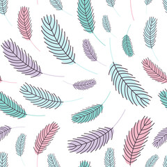 Feathers seamless pattern. Pattern with feathers