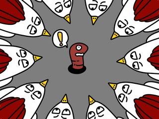 pattern with cute cartoon birds