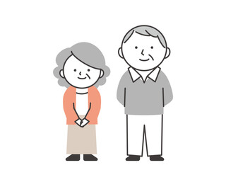 並んで立つシニア夫婦