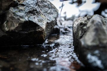 Rippling water flowing through a stream