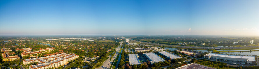 Fototapeta na wymiar Aerial photo business district Weston Florida USA