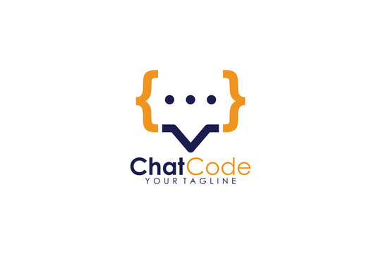 Chat code logo icon vector isolated concept