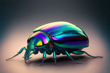 Chrysina Beetle, generative AI - obrazy, fototapety, plakaty