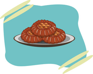 yakgwa asian food flat design illustration