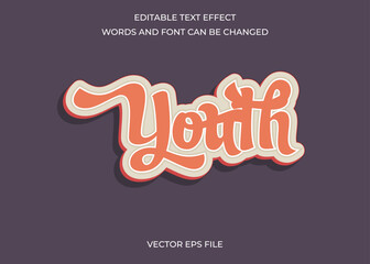 Editable youth text effect