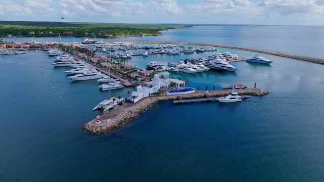 Aerial View Of Marina Casa De Campo On The Caribbean Sea Near Chavon River In La Romana, Dominican Republic.