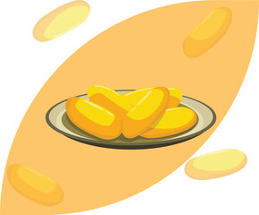 Medkanoon asian food flat design illustration