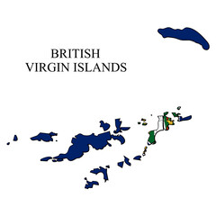 British Virgin Islands map vector illustration. Global economy. Famous country. Caribbean. Latin America. America.