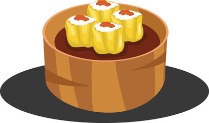 Dimsum asian food flat design illustration