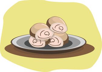 Mantou asian food flat design illustration