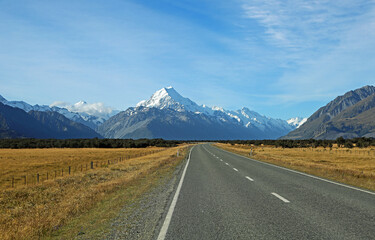 Fototapeta na wymiar Mt Cook range in Tasman Valley - Mt Cook National Park, New Zealand