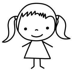 Cute Stick Figure Girl