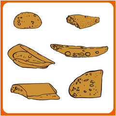 テーブルパン6種イラストセット