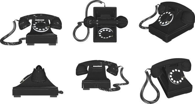 set of retro telephone