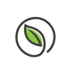 leaf line icon vector design concept