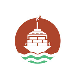 cargo ship icon vector design template