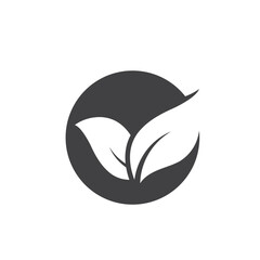 black leaf friendly  icon vector design concept