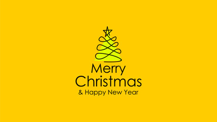 merry christmas yellow background vector stock