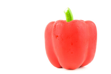 Fresh red sweet bell peppers isolated on white background
