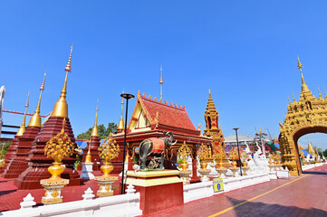 Buddhist Pagodas at Wat Pipat Mongkol in Sukhothai Province