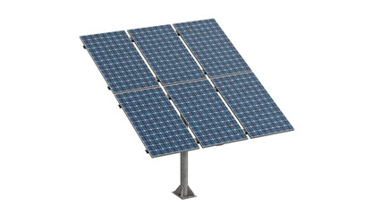 solar panels isolated on white 1.8 kilowatt with structure 6 panels, 3d reneding solar panel PNG transparent background