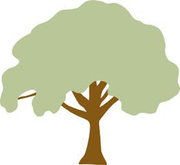 Obraz premium simplicity tree freehand drawing flat design.