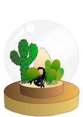 one of collection in glass jars ,scorpion and desert