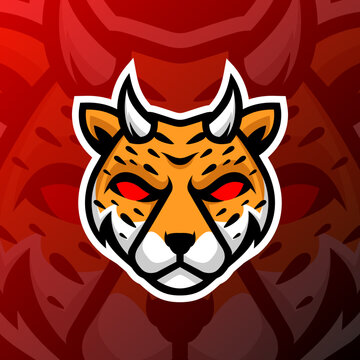 vector graphics illustration of a cheetah devil in esport logo style. perfect for game team or product logo