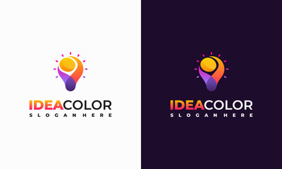 Colorful lightbulb logo designs concept, creative icon symbol technology logo, bulb logo designs