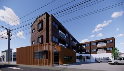 Fototapeta na wymiar 3d design illustration and rendering Homey Heights Takamiya
