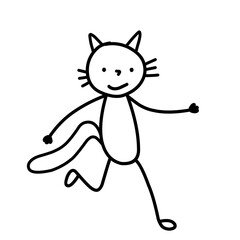 Vector outline stick men cats
