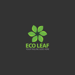 Eco leaf design logo vector image
