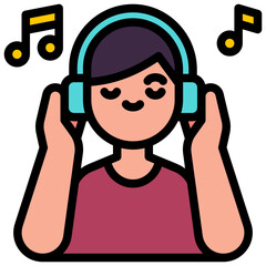 music filled outline icon