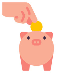 piggybank flat icon