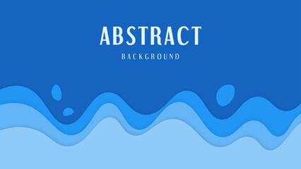 Abstract Dynamic Blue Waves Papercut Style Background