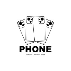 Smartphone Logo, Communication Electronics Vector, Modern Phone Design, For Company Brand Symbol