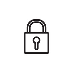 Padlock icon flat style logo design template