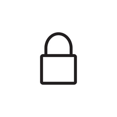 Padlock icon flat style logo design template