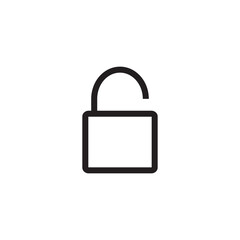 Padlock icon flat style logo design template