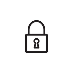 Padlock icon flat style logo design template
