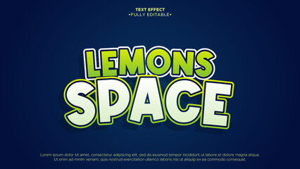 lemon space 3d editable text effect