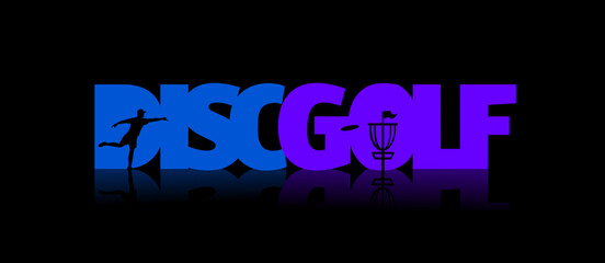 Great simple illustration of discgolf sport inside text best for your digital graphic and print design