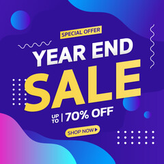 Year End Sale. Special offer Mega sale. Fluid style Banner background vector illustration