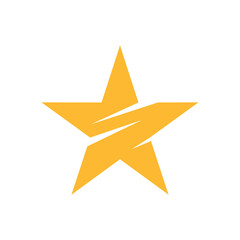 Obraz premium Star Arrow Logo Design Vector flat illustration logotype badge symbol icon