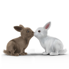 2023 干支 ウサギ うさぎ 兔 新年 年賀状 3D CG 飛躍 跳躍 3DCG 影付き 透過影 半透明影 透過PNG