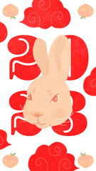 Chinese new year zodiac year of rabbit 2023 on transparent background