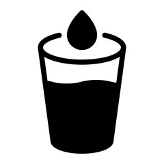 water glass glyph icon