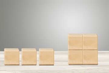 Cubes blocks for business plan on the desk