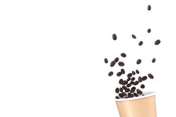 cup of coffee with beans